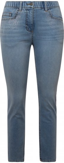 Ulla Popken Rhinestone Detail Stretch Fit Skinny Jeans Blue - Džinsi & Bikses Lielos Izmēros – Plus Size - 