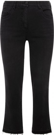 Ulla Popken Sarah Fringe Hem Jeans Black - Džinsi & Bikses Lielos Izmēros – Plus Size - 
