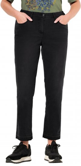 Ulla Popken Sarah Fringe Hem Jeans Black - Džinsi & Bikses Lielos Izmēros – Plus Size - 