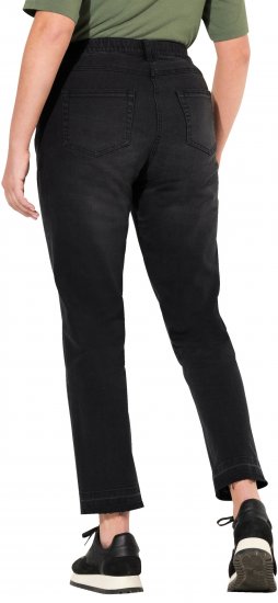 Ulla Popken Sarah Fringe Hem Jeans Black - Džinsi & Bikses Lielos Izmēros – Plus Size - 