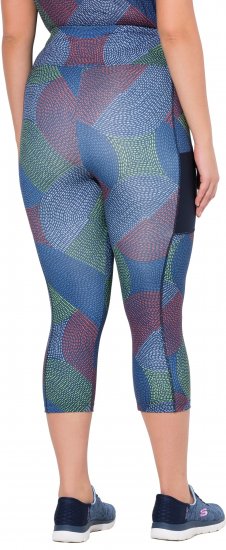 Ulla Popken Quick Dry Cropped Geometric Print Leggings Grey - Džinsi & Bikses Lielos Izmēros – Plus Size - 