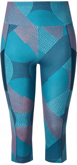 Ulla Popken Quick Dry Cropped Geometric Print Leggings Blue - Jakas - 