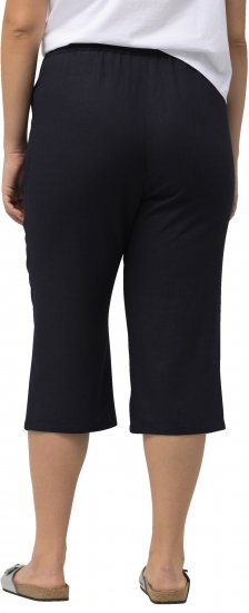 Ulla Popken Cropped Linen Blend Elastic Waist Pants Navy - Džinsi & Bikses Lielos Izmēros – Plus Size - 