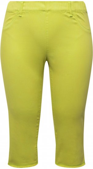 Ulla Popken Stretch Fit Raw Hem Capris Pistachio - Džinsi & Bikses Lielos Izmēros – Plus Size - 