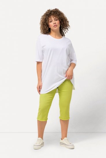 Ulla Popken Stretch Fit Raw Hem Capris Pistachio - Bikses - Lielo izmēru bikses sievietēm