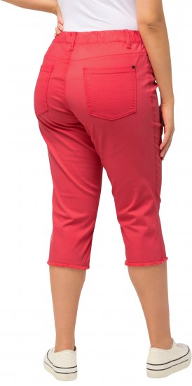 Ulla Popken Stretch Fit Raw Hem Capris Dark Coral - Džinsi & Bikses Lielos Izmēros – Plus Size - 