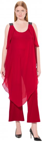 Ulla Popken Layered Chiffon Jumpsuit - Džinsi & Bikses Lielos Izmēros – Plus Size - 