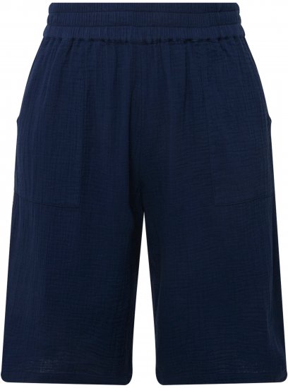 Ulla Popken Muslin Elastic Waist Wide Leg Shorts Blue - Džinsi & Bikses Lielos Izmēros – Plus Size - 
