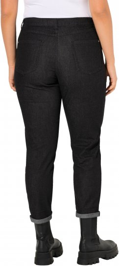 Ulla Popken Raw Denim Stripe Stretch Fit Jeans Black - Džinsi & Bikses Lielos Izmēros – Plus Size - 