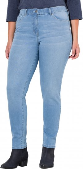 Ulla Popken Rhinestone Detail Stretch Fit Jeans Light Blue Denim - Džinsi & Bikses Lielos Izmēros – Plus Size - 