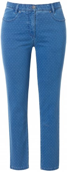 Ulla Popken Polka Dot Stretch Fit Jeans Blue Denim - Džinsi & Bikses Lielos Izmēros – Plus Size - 