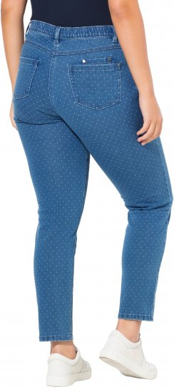 Ulla Popken Polka Dot Stretch Fit Jeans Blue Denim - Džinsi & Bikses Lielos Izmēros – Plus Size - 