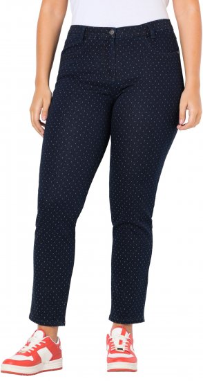 Ulla Popken Polka Dot Stretch Fit Jeans Denim Blue - Džinsi & Bikses Lielos Izmēros – Plus Size - 