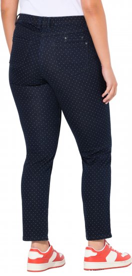 Ulla Popken Polka Dot Stretch Fit Jeans Denim Blue - Džinsi & Bikses Lielos Izmēros – Plus Size - 