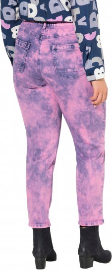 Ulla Popken Color Wash Stretch Fit Boyfriend Jeans Bold Pink - Džinsi & Bikses Lielos Izmēros – Plus Size - 