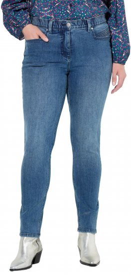 Ulla Popken Decorative Pocket Slim Stretch Jeans Blue Denim - Džinsi & Bikses Lielos Izmēros – Plus Size - 