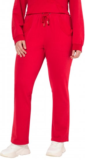 Ulla Popken Elastic Waist Sweatpants Red - Džinsi & Bikses Lielos Izmēros – Plus Size - 