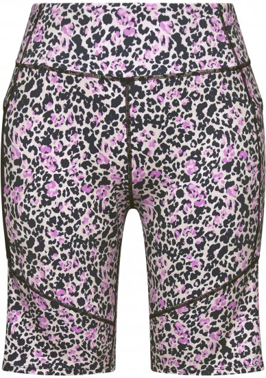 Ulla Popken Leopard Print Quick Drying Shorts Black - Džinsi & Bikses Lielos Izmēros – Plus Size - 