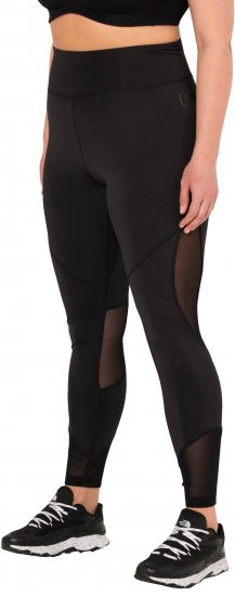 Ulla Popken Mesh Panel Leggings Black - Džinsi & Bikses Lielos Izmēros – Plus Size - 