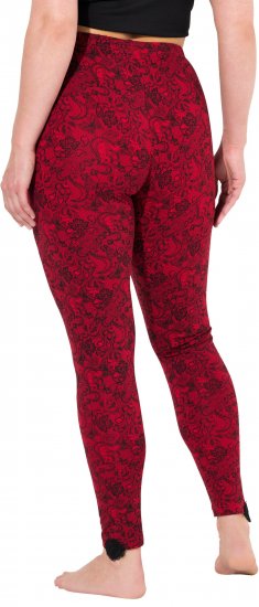 Ulla Popken Lace Print Leggings Red - Džinsi & Bikses Lielos Izmēros – Plus Size - 