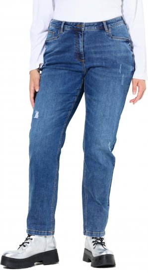 Ulla Popken Lightly Distressed Boyfriend Jeans Blue - Džinsi & Bikses Lielos Izmēros – Plus Size - 