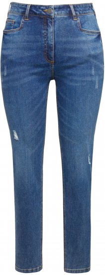 Ulla Popken Lightly Distressed Slim Leg Jeans Blue - Džinsi & Bikses Lielos Izmēros – Plus Size - 