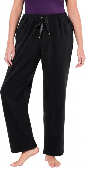 Ulla Popken Fleece Loungewear Pants Black - Džinsi & Bikses Lielos Izmēros – Plus Size - 