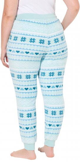 Ulla Popken Alpine Striped Plush Loungewear Pants Blue - Džinsi & Bikses Lielos Izmēros – Plus Size - 