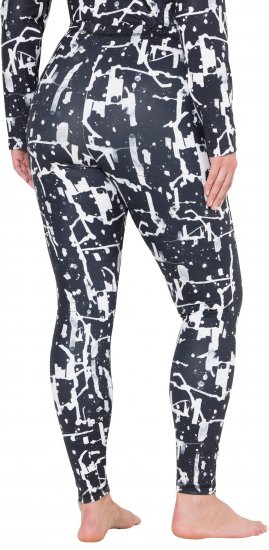Ulla Popken Quick Drying Abstract Print Leggings Black - Džinsi & Bikses Lielos Izmēros – Plus Size - 