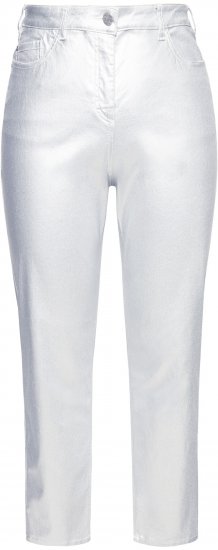 Ulla Popken Metallic Stretch Fit Mom Jeans Silver - Džinsi & Bikses Lielos Izmēros – Plus Size - 