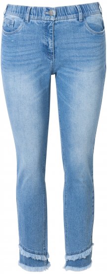 Ulla Popken Double Fringe Hem Stretch Fit Jeans Light Blue Denim - Džinsi & Bikses Lielos Izmēros – Plus Size - 