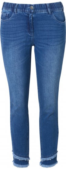 Ulla Popken Double Fringe Hem Stretch Fit Jeans Denim Blue - Džinsi & Bikses Lielos Izmēros – Plus Size - 