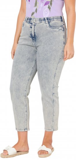 Ulla Popken Tapered Leg Mom Jeans Blue Denim - Džinsi & Bikses Lielos Izmēros – Plus Size - 
