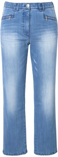Ulla Popken Tapered Leg Lightly Distressed Jeans Blue Denim - Džinsi & Bikses Lielos Izmēros – Plus Size - 