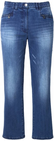 Ulla Popken Tapered Leg Lightly Distressed Jeans Denim Blue - Džinsi & Bikses Lielos Izmēros – Plus Size - 