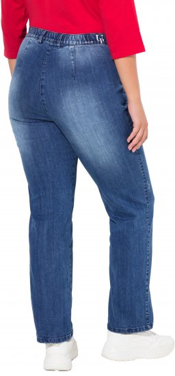 Ulla Popken Tapered Leg Lightly Distressed Jeans Denim Blue - Džinsi & Bikses Lielos Izmēros – Plus Size - 