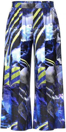 Ulla Popken Blue Stroke Wide Leg Palazzo Pants - Džinsi & Bikses Lielos Izmēros – Plus Size - 
