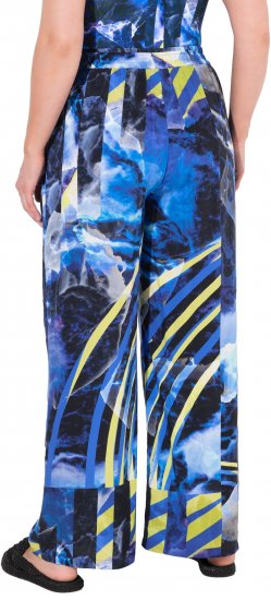 Ulla Popken Blue Stroke Wide Leg Palazzo Pants - Džinsi & Bikses Lielos Izmēros – Plus Size - 