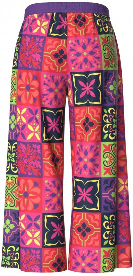 Ulla Popken Tile Print Wide Leg Palazzo Pants Purple - Džinsi & Bikses Lielos Izmēros – Plus Size - 