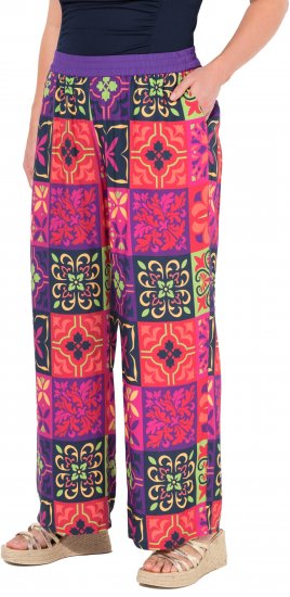 Ulla Popken Tile Print Wide Leg Palazzo Pants Purple - Džinsi & Bikses Lielos Izmēros – Plus Size - 