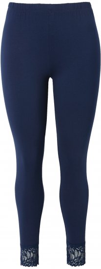 Ulla Popken Lace Trim Leggings Navy - Džinsi & Bikses Lielos Izmēros – Plus Size - 