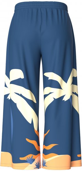Ulla Popken Abstract Landscape Elastic Waist Palazzo Pants Blue - Džinsi & Bikses Lielos Izmēros – Plus Size - 