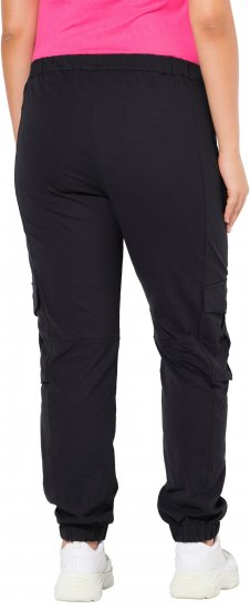 Ulla Popken Elastic Hem Stretch Fit Cargo Pants Black - Džinsi & Bikses Lielos Izmēros – Plus Size - 