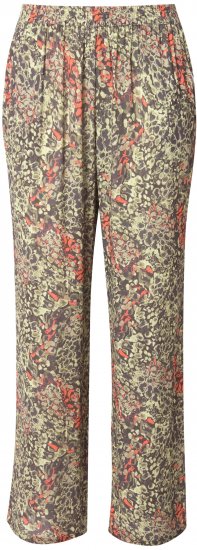 Ulla Popken Crocodile Print Elastic Waist Pants Olive Grey - Džinsi & Bikses Lielos Izmēros – Plus Size - 