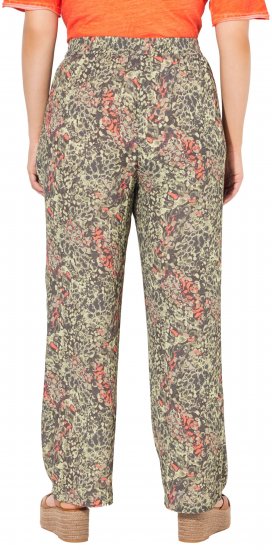 Ulla Popken Crocodile Print Elastic Waist Pants Olive Grey - Džinsi & Bikses Lielos Izmēros – Plus Size - 