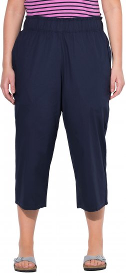 Ulla Popken Stretch Fit Paper Bag Culottes Navy - Džinsi & Bikses Lielos Izmēros – Plus Size - 