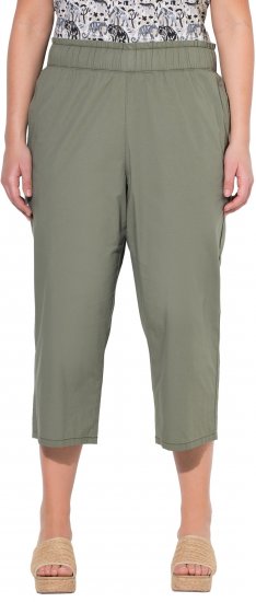 Ulla Popken Stretch Fit Paper Bag Culottes Green - Džinsi & Bikses Lielos Izmēros – Plus Size - 