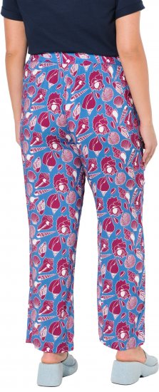 Ulla Popken Seashell Print Elastic Waist Pants Blue - Džinsi & Bikses Lielos Izmēros – Plus Size - 