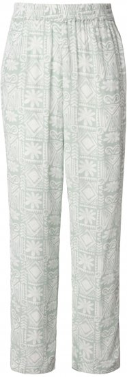 Ulla Popken Mosaic Print Elastic Waist Pants White - Džinsi & Bikses Lielos Izmēros – Plus Size - 