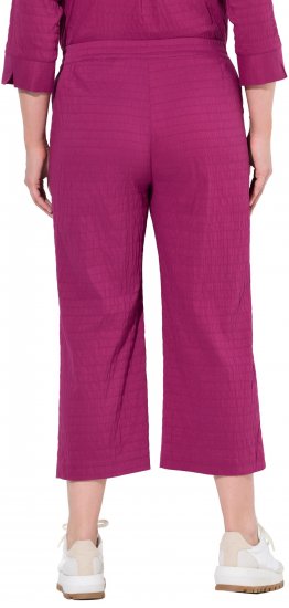 Ulla Popken Textured Elastic Waist Cropped Pants Magnolia Red - Džinsi & Bikses Lielos Izmēros – Plus Size - 